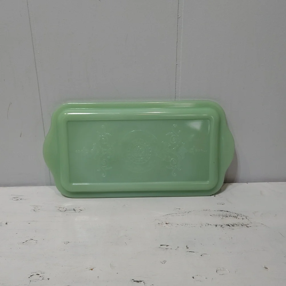 Philbe Fire-King Jadeite Refrigerator Dish Lid Rectangular Tray‎ 10”